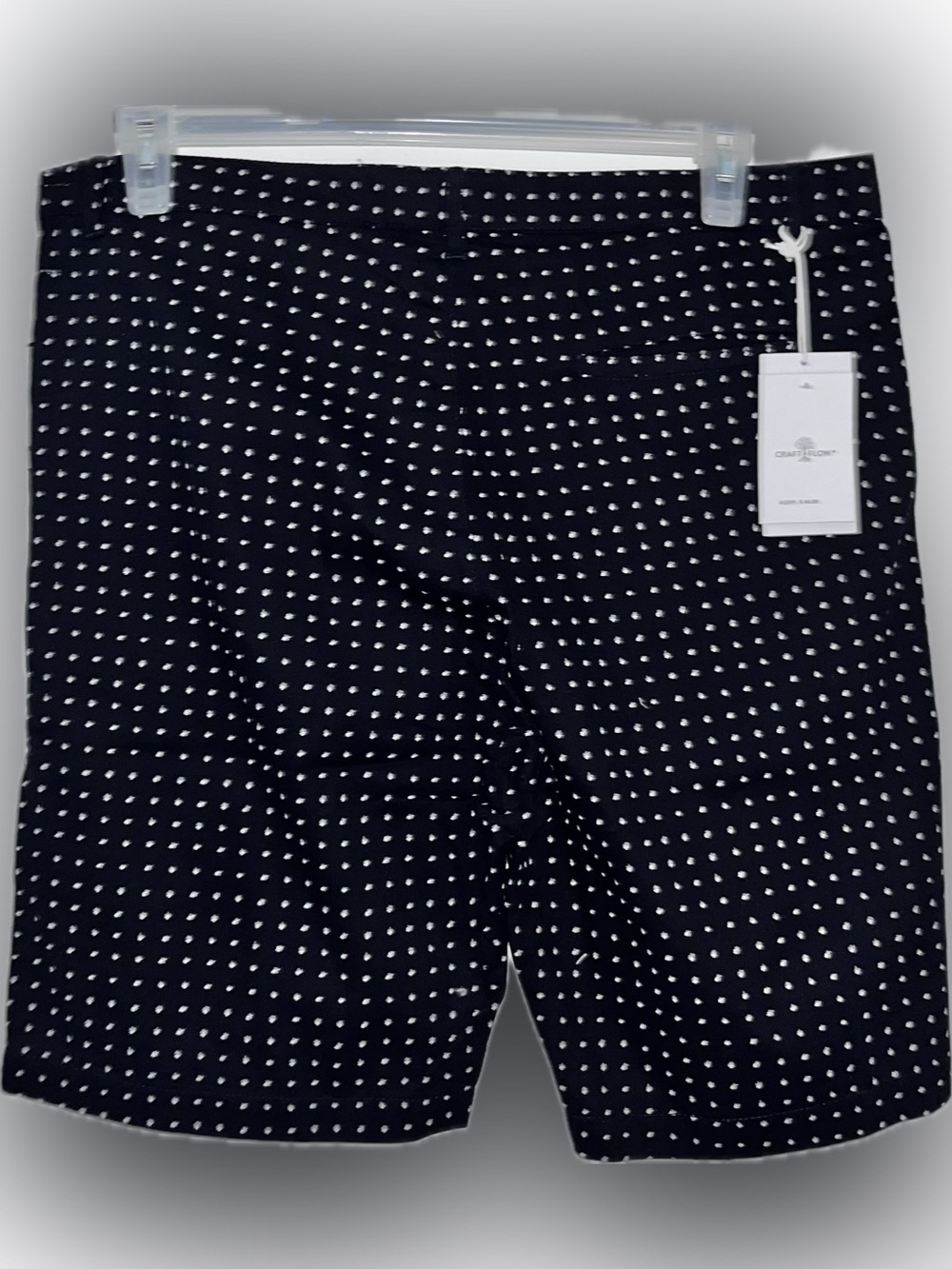Neiman Marcus Black Shorts with White Dot Print craft flow nwt cotton mens nwt